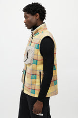 Canada Goose X Union Yellow & Multicolour Plaid Fleece Vest