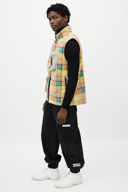 Canada Goose X Union Yellow & Multicolour Plaid Fleece Vest
