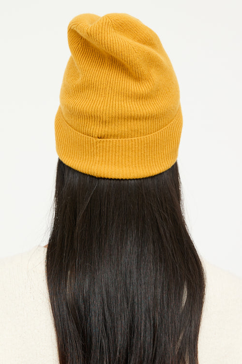 Canada Goose Yellow Ribbed Knit Beanie