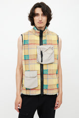 Canada Goose x Union Yellow & Multicolour Plaid Fleece Vest