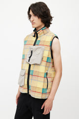 Canada Goose x Union Yellow & Multicolour Plaid Fleece Vest
