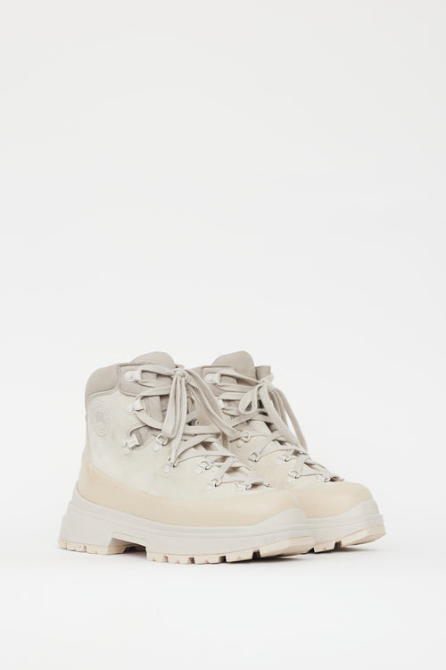 Canada Goose Beige & Grey Suede Leather Journey Boot
