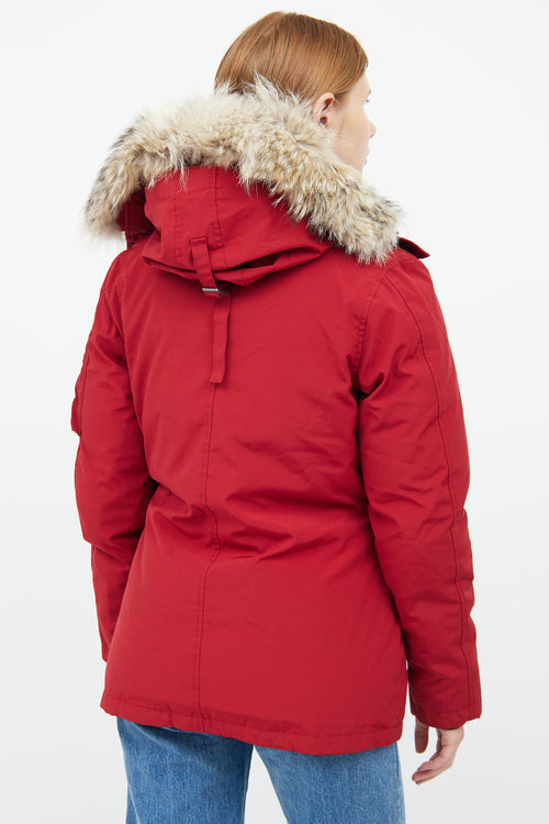 Red Montebello Down & Fur Hood Parka