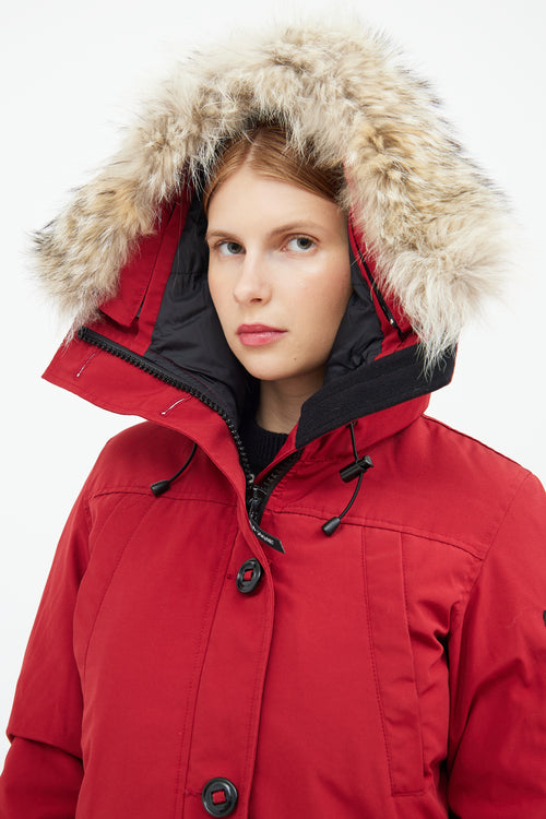 Red Montebello Down & Fur Hood Parka