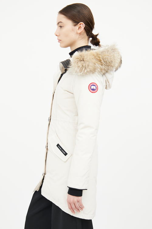 Canada Goose White Rossclair Parka Coat