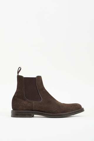 Canali Brown Suede Chelsea Boot