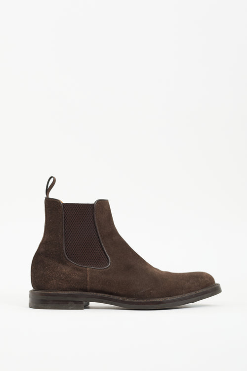 Canali Brown Suede Chelsea Boot