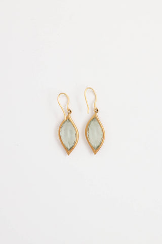 Carelle 18K Yellow Gold Green Amethysts Drop Earrings