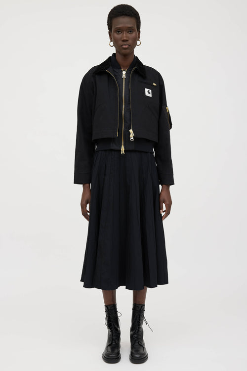 Sacai X Carhartt Pleated Wrap Skirt
