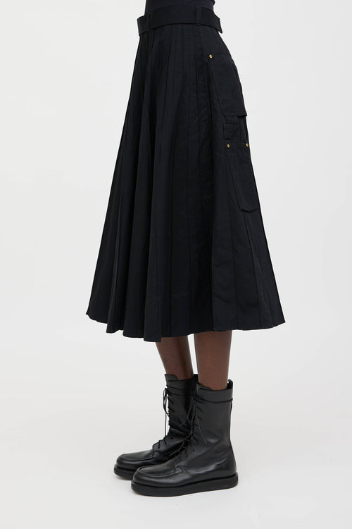 Sacai X Carhartt Pleated Wrap Skirt