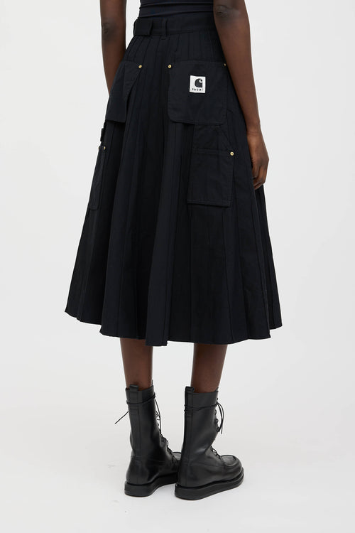 Sacai X Carhartt Pleated Wrap Skirt