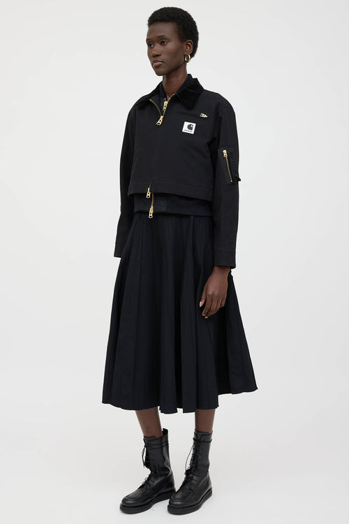 Sacai X Carhartt Pleated Wrap Skirt