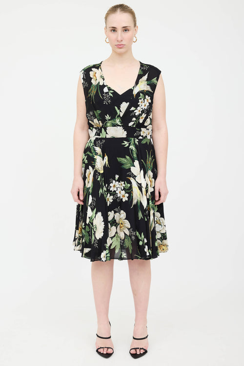 Carolina Herrera Floral Sleeveless Dress