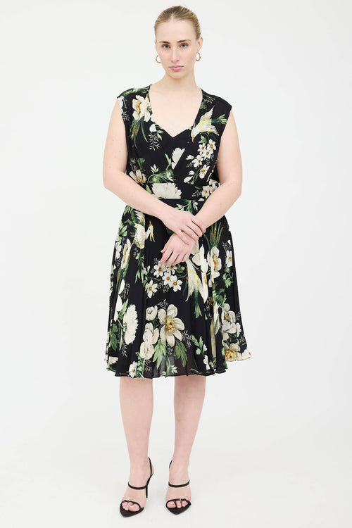 Carolina Herrera Floral Sleeveless Dress