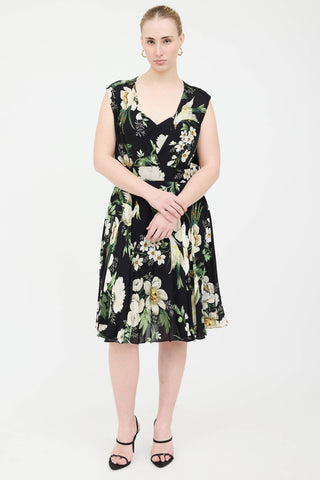 Carolina Herrera Floral Sleeveless Dress