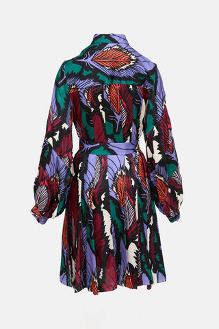 Carolina Herrera Feather Print Dress