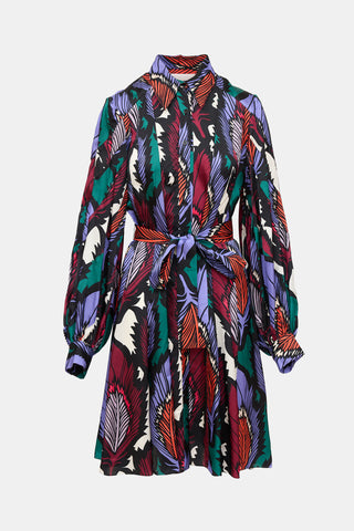 Carolina Herrera Feather Print Dress