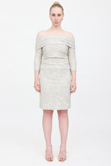 Carolina Herrera Textured Off Shoulder Dress