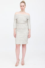Carolina Herrera Textured Off Shoulder Dress