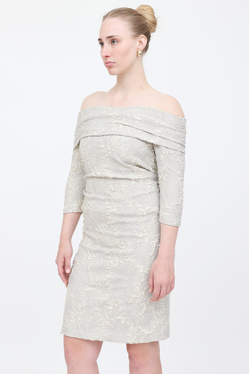 Carolina Herrera Textured Off Shoulder Dress