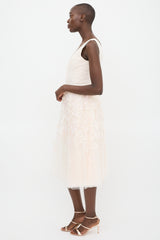 Carolina Herrera Light Pink Tulle Heart Aplique A-Line Dress