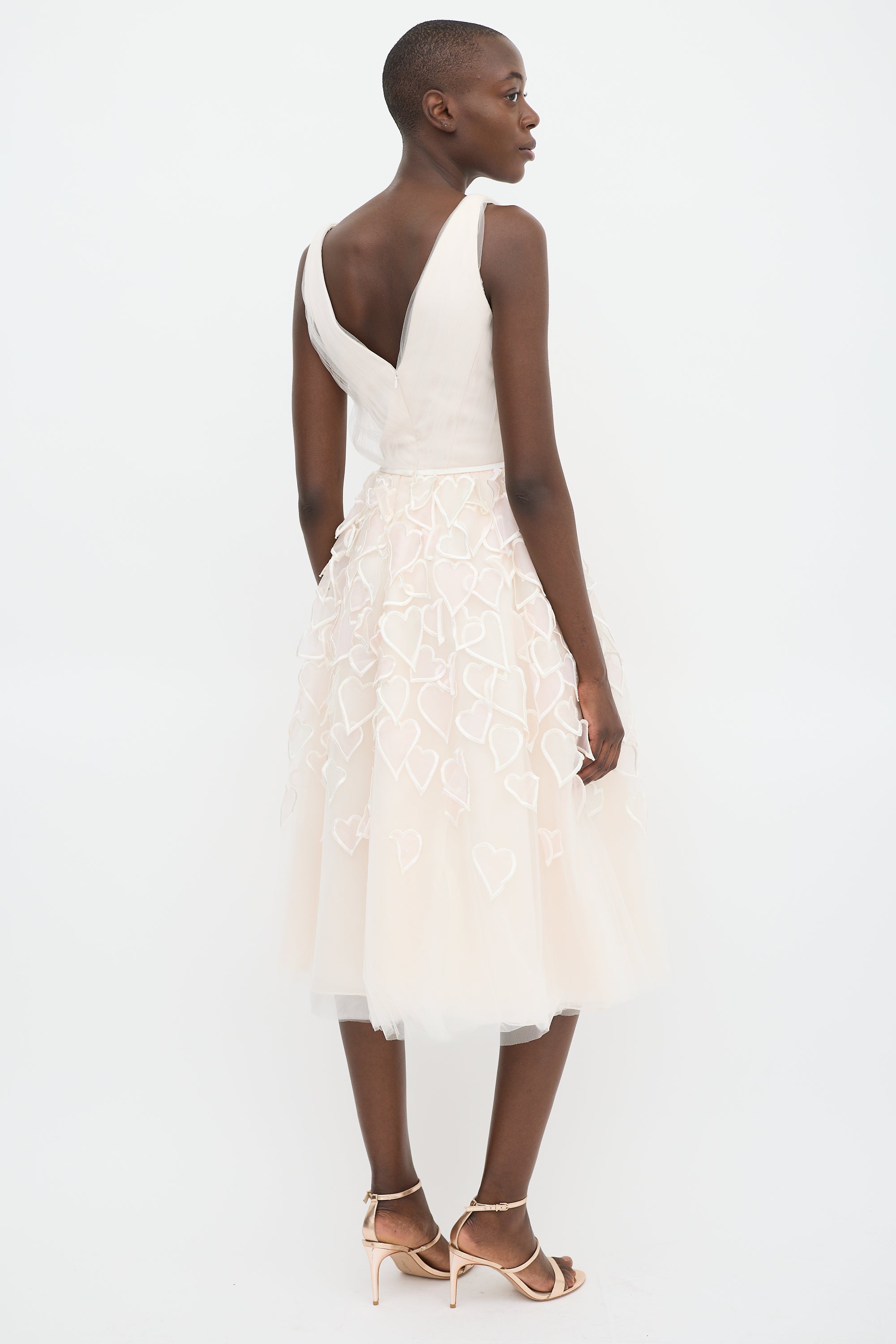 carolina herrera pink heart dress Carolina Herrera Heart Embroidered Mini Dress