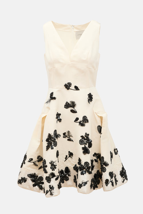 Carolina Herrera Silk Embellished Dress