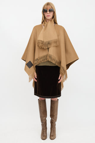 Carolina Herrera Wool Fringed Shawl