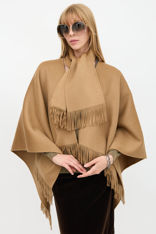 Carolina Herrera Wool Fringed Shawl
