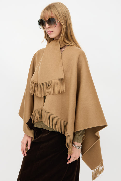 Carolina Herrera Wool Fringed Shawl