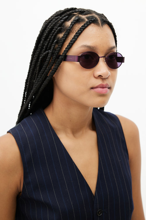 Carolina Lemke x Kim Kardashian Purple 8110-4 Sunglasses
