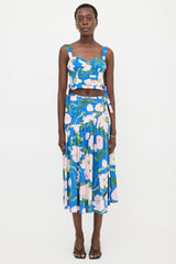 Carolina Herrera Floral Tie Bustier Top