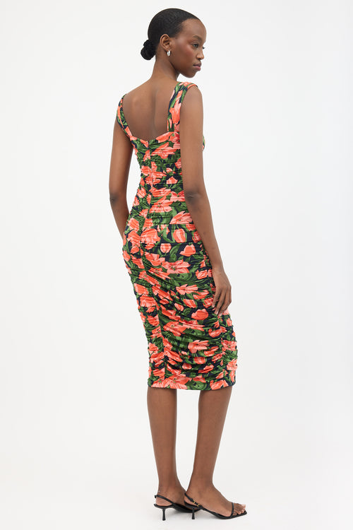 Carolina Herrera Midnight Tulip Ruched Dress