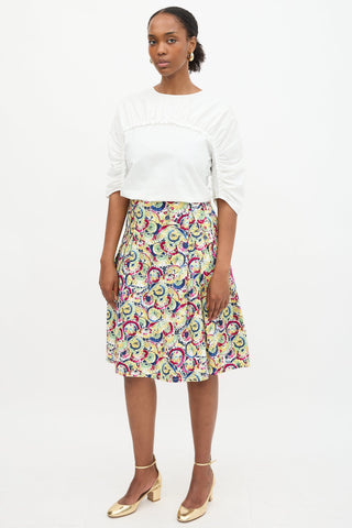 Printed Box Pleat Skirt
