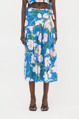 Carolina Herrera Ruched Floral Skirt