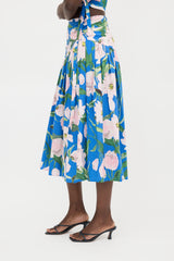 Carolina Herrera Ruched Floral Skirt