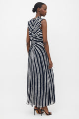 Carolina Herrera Striped Ruffled Dress