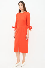 Carolina Herrera Tie Sleeve Sheath Dress