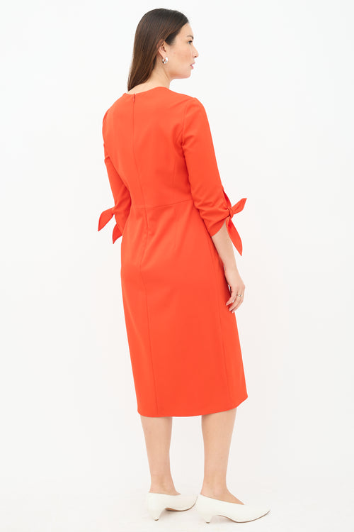 Carolina Herrera Tie Sleeve Sheath Dress