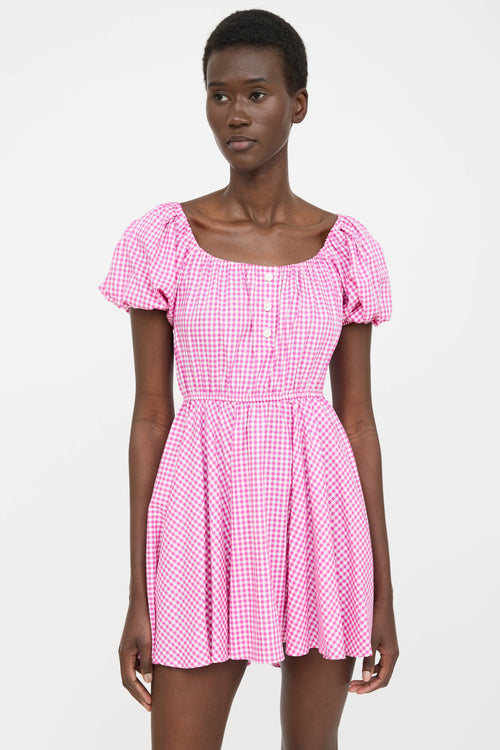 Caroline Constas Cotton Gingham Dress