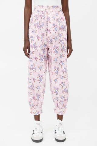 Caron Callahan Pink & Multi Floral Pant
