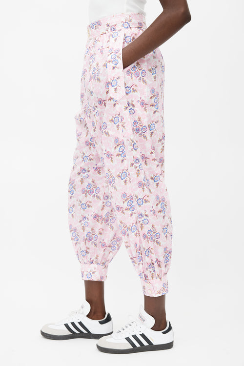 Caron Callahan Pink & Multi Floral Pant