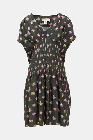 Caron Callahan Silk Floral Dress