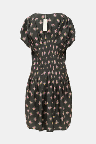 Caron Callahan Silk Floral Dress