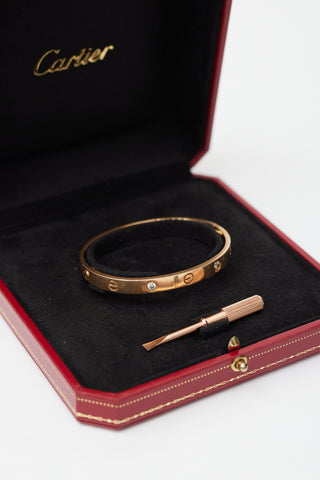 Cartier 18K Rose Gold & Diamond Love Bracelet