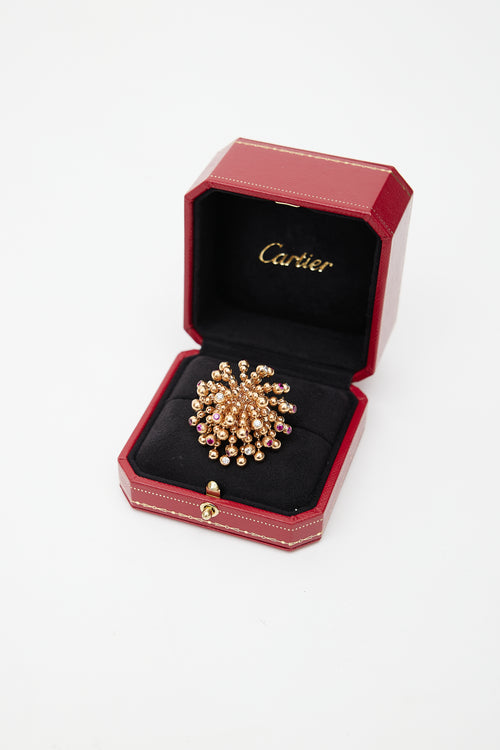 Cartier 18K Rose Gold & Diamond Nouvelle Vague Ring