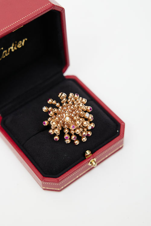 Cartier 18K Rose Gold & Diamond Nouvelle Vague Ring