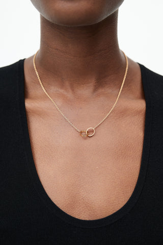 Cartier 18K Rose Gold Love Ring Necklace