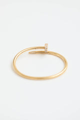 Cartier 18K Gold Juste Un Clou Diamond Nail Bangle