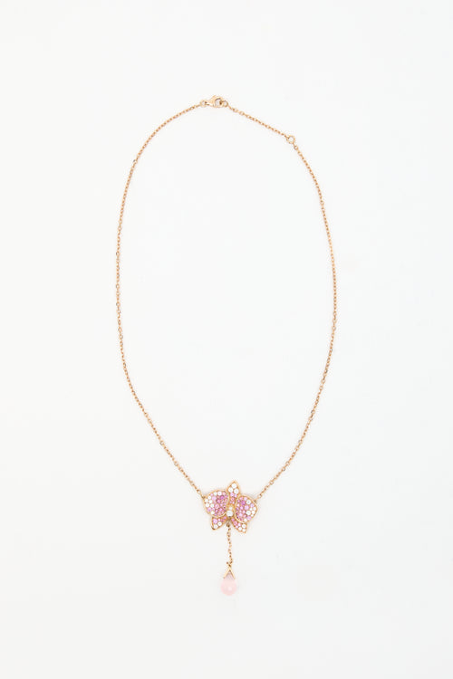 Cartier 18k Gold & Diamond Caresse D'Orchidées Necklace